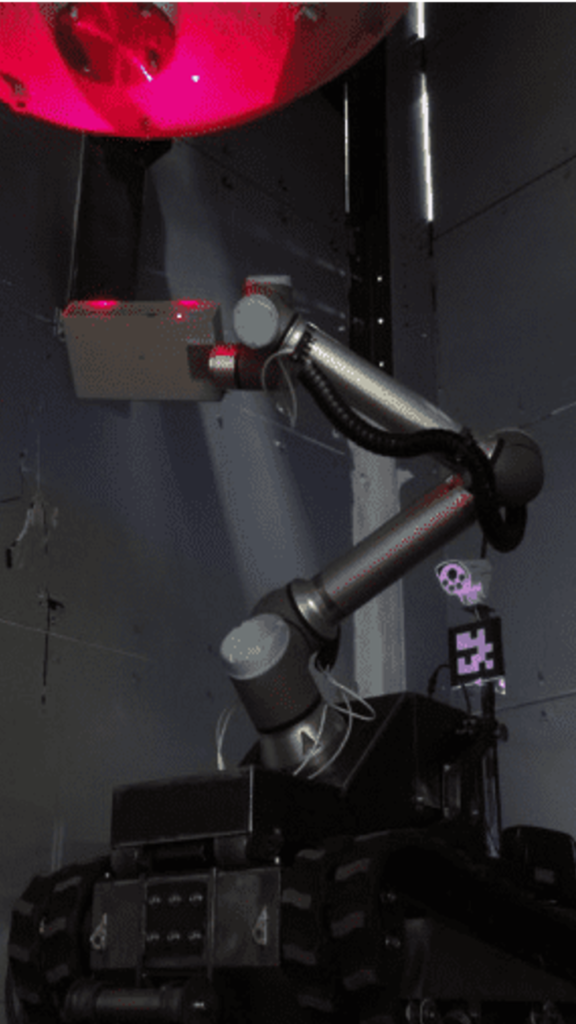 Bespoke Phobos 3D camera mounted on a UC-10 and DCE Marionette robot for mapping the interior of a glovebox during decommissioning