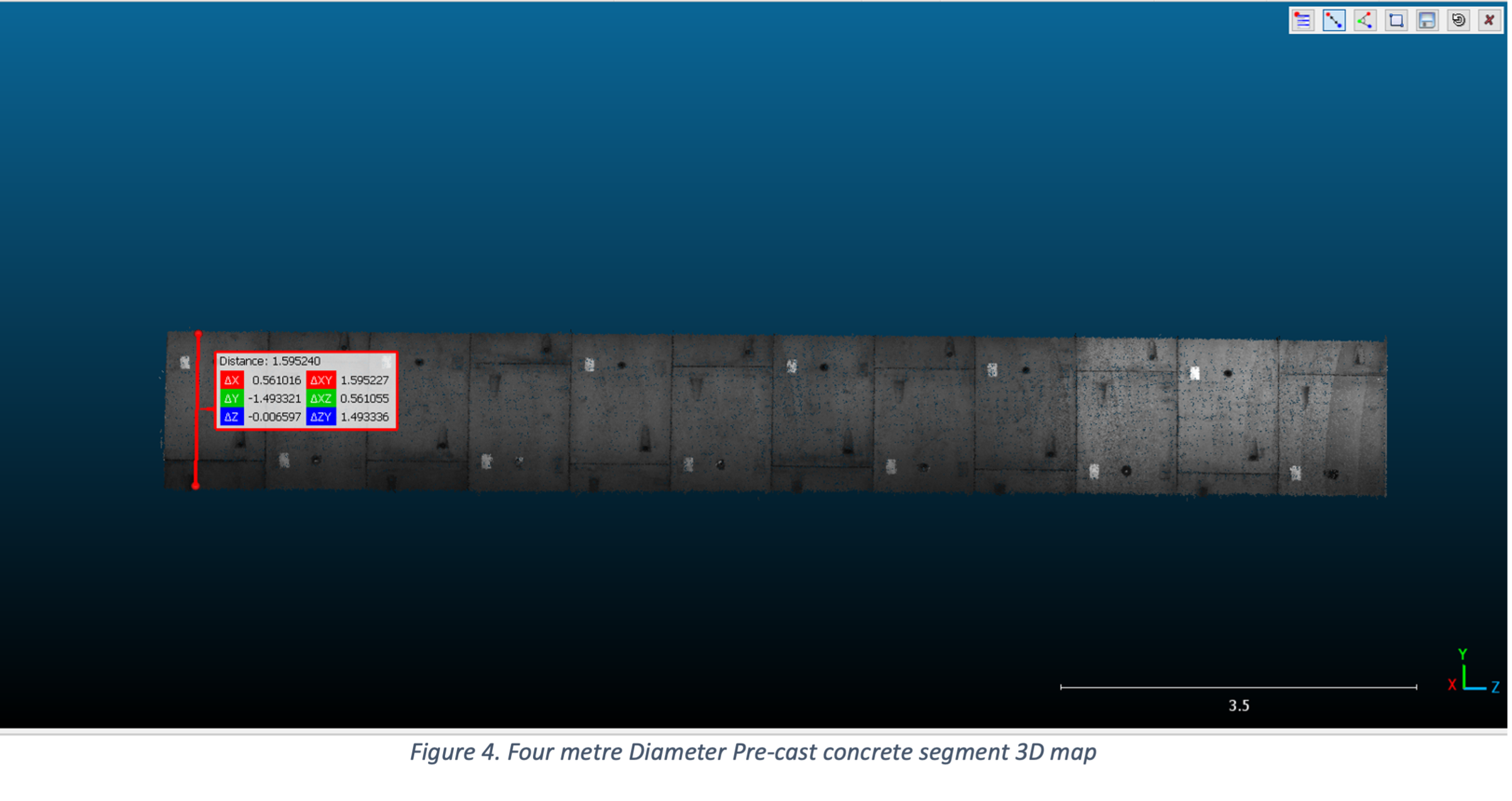 4m diameter pre-cast concrete segment 3D map