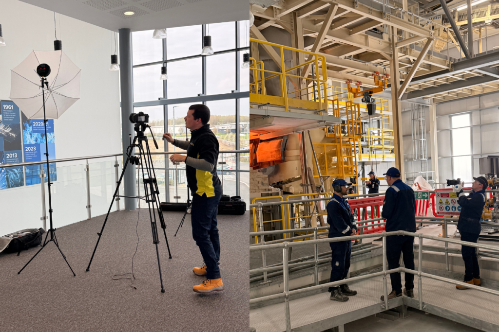 Gary Cooper filming at Glass Futures